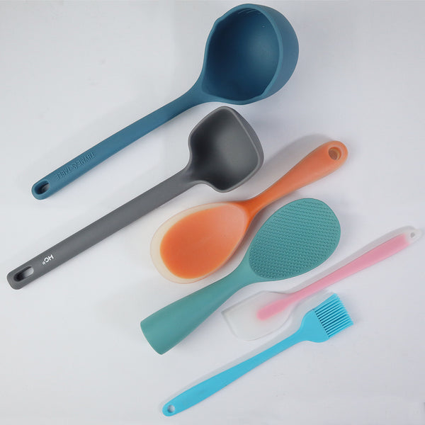 Set of 6 Silicon Spatula and Soup Spoon - Note6