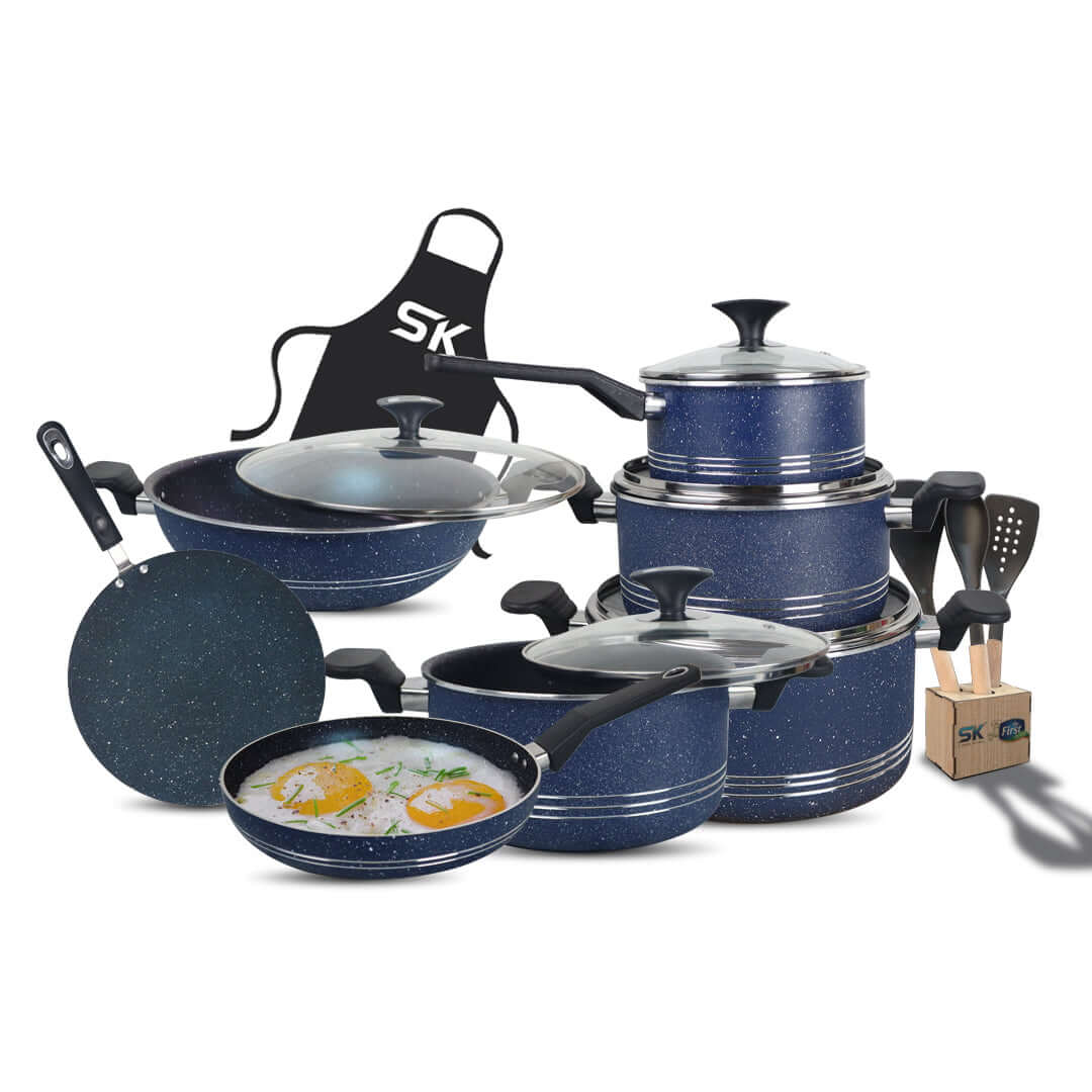 17 Pieces Non Stick Marble Coated Superior Gift Set