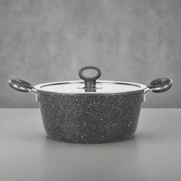 Non Stick Marble Coated Signature Casserole (Daigchi/Baigona) - Black