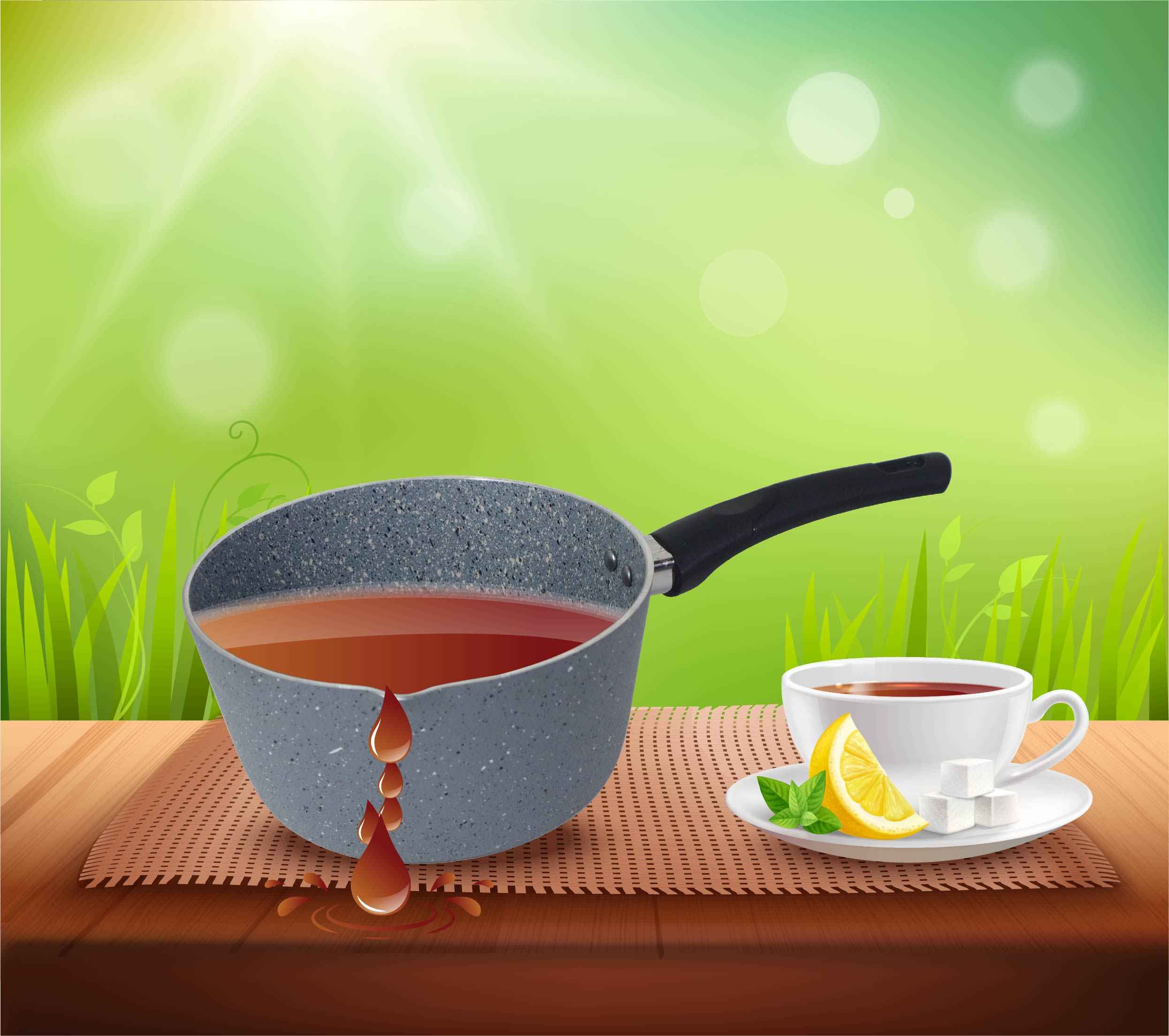 Marble Coated Signature Milk Pan - Gray - Skcookware