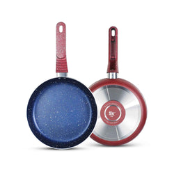 24cm Non Stick Marble Coated Royal Frypan - Maroon - Skcookware