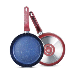 24cm Non Stick Marble Coated Royal Frypan - Maroon - Skcookware