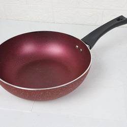 26cm Marble Deep Fry Pan without Lid - Red