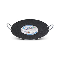 50cm Marble Coated Double Handle Tawa/ Griddle/ Paratha Pan - Black