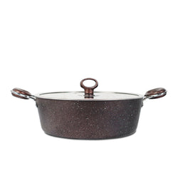 28cm Non Stick Marble Coated Signature Wok (Karahi) - Chocolate