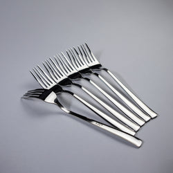 6 Pieces Stainless Steel Table Forks Set - 14 Gauged (Plain)