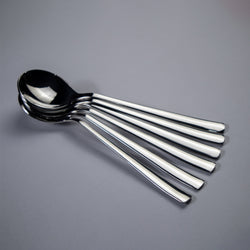 6 Pieces Stainless Steel Soup Spoons Set - 14 Gauged (Plain)