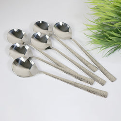 6 Pieces Stainless Steel Soup Spoons Set - 14 Gauged