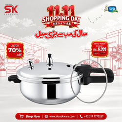 2 in 1 Mirror Polish Wok Pressure Cooker with Free Glass Lid