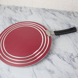 30cm Marble Coated Classic 6G Tawa/ Griddle/ Paratha Pan - Maroon