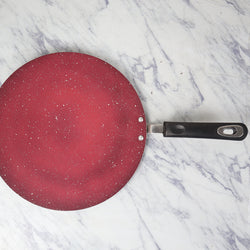 30cm Marble Coated Classic 6G Tawa/ Griddle/ Paratha Pan - Maroon