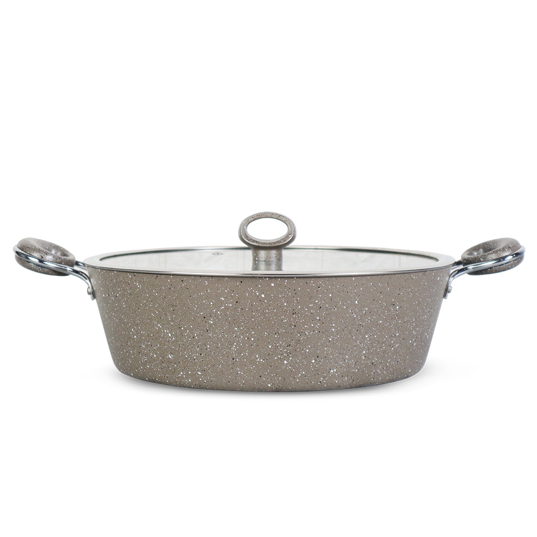 30cm Non Stick Marble Coated Signature Wok (Karahi) - Beige 