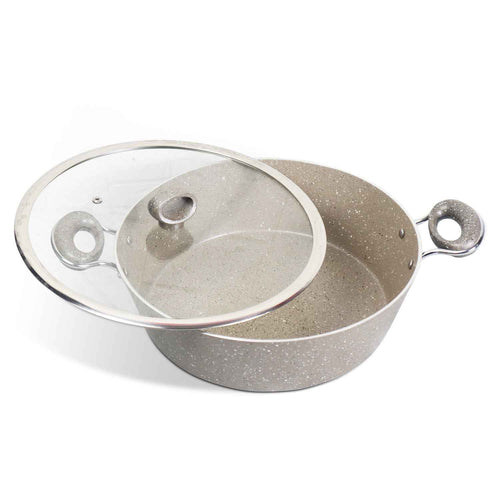 30cm Non Stick Marble Coated Signature Wok Beige - Skcookware