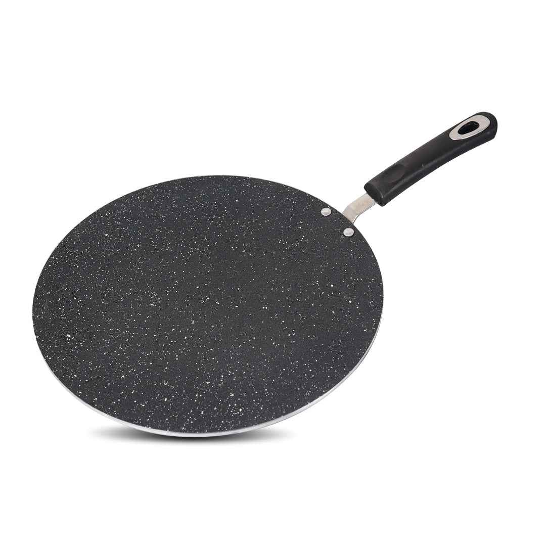 35cm Marble Coated Classic 6G Tawa/ Griddle/ Paratha Pan - Black