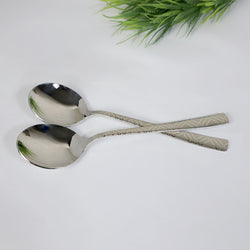 Set of 2 -  Stainless Steel Donga/Curry/Salan Serving Spoons - 14 Gauged