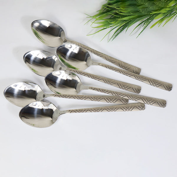 6 Pieces Stainless Steel Table Spoons Set - 14 Gauged 