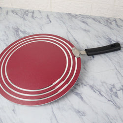 30cm Marble Coated Classic 6G Tawa/ Griddle/ Paratha Pan - Maroon