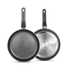 28cm Non Stick Marble Coated Induction Based Royal Frying Pan - Black