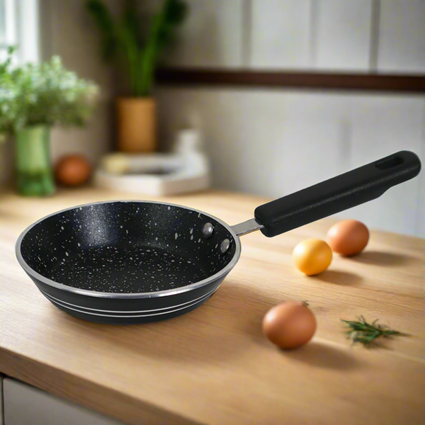 Mini Non Stick Marble Coated Black One Egg Frying Pan