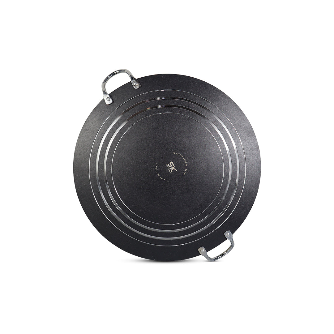 50cm Marble Coated Double Handle Tawa/ Griddle/ Paratha Pan - Black