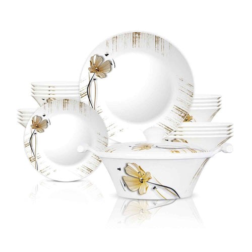 57 Pieces Melamine Double Glaze Dinnerware Set - Nukhba 02 [6 Person Serving] - Skcookware