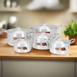 10 Pieces Aluminum Smart Casserole Set - 19 to 28 cm