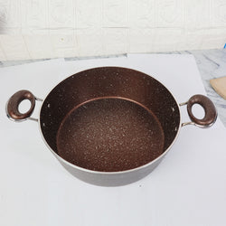 28cm Non Stick Marble Coated Signature Wok (Karahi) - Chocolate