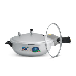 Emerald 2-in-1 Aluminum Pressure Cooker & Karahi/Wok with Free Glass Lid