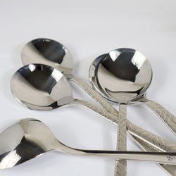 6 Pieces Stainless Steel Soup Spoons Set - 14 Gauged