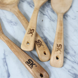 5 Piece Smart Wooden Cooking Utensils Set of Spoons for Non-Stick Cookware