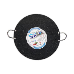 50cm Marble Coated Double Handle Tawa/ Griddle/ Paratha Pan - Black