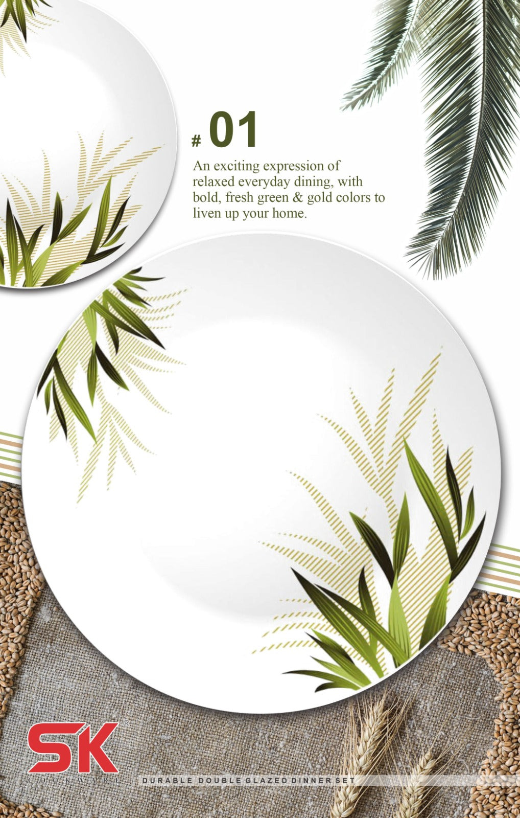 69 Pieces Melamine Double Glaze Dinnerware Set - Nukhba Series