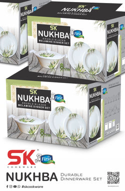 69 Pieces Melamine Double Glaze Dinnerware Set - Nukhba Series