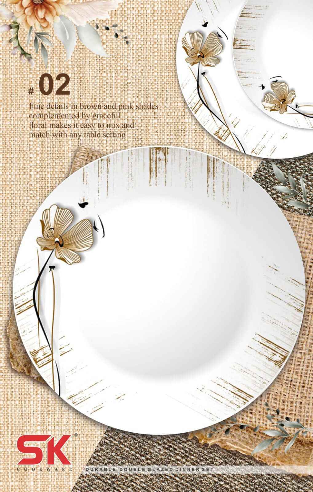 69 Pieces Melamine Double Glaze Dinnerware Set Nukhba 02 [8