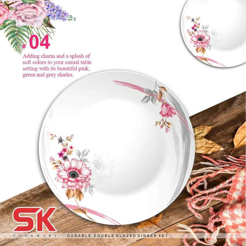 69 Pieces Melamine Double Glaze Dinnerware Set - Nukhba 04  [8 Person Serving] - Skcookware