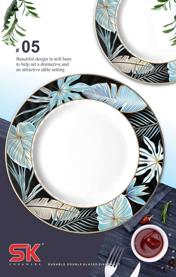 69 Pieces Melamine Double Glaze Dinnerware Set - Nukhba 05