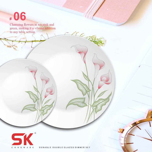 69 Pieces Melamine Double Glaze Dinnerware Set - Nukhba 06  [8 Person Serving] - Skcookware