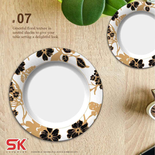 69 Pieces Melamine Double Glaze Dinnerware Set - Nukhba 07  [8 Person Serving] - Skcookware