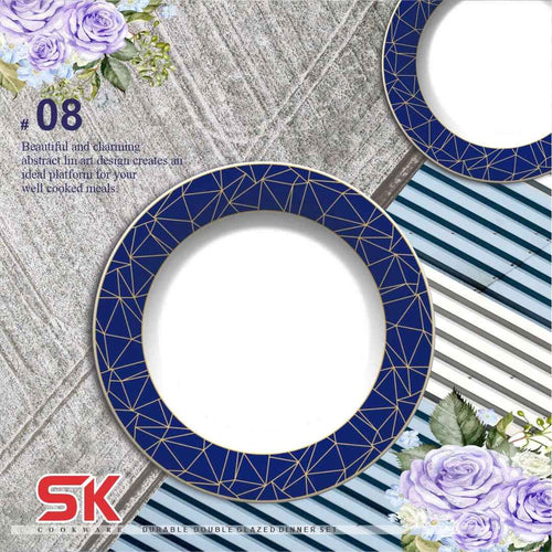 69 Pieces Melamine Double Glaze Dinnerware Set - Nukhba 08  [8 Person Serving] - Skcookware