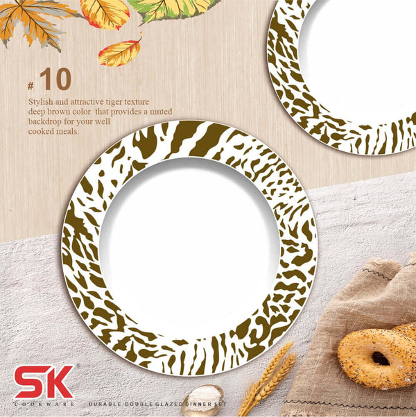 69 Pieces Melamine Double Glaze Dinnerware Set - Nukhba 10