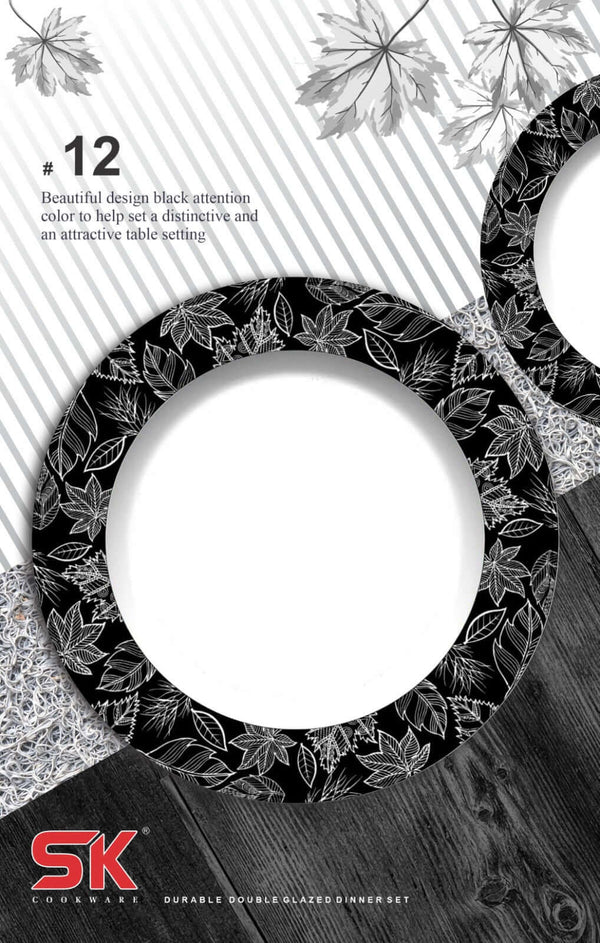 69 Pieces Melamine Double Glaze Dinnerware Set - Nukhba 12