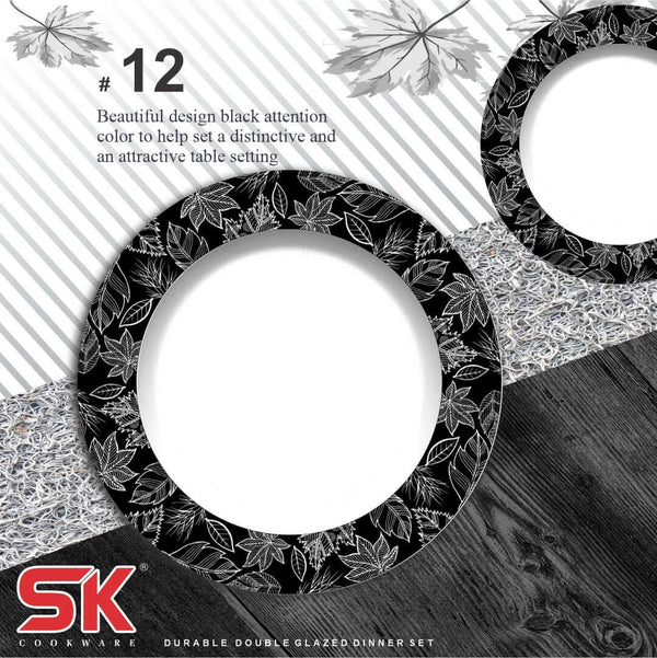 69 Pieces Melamine Double Glaze Dinnerware Set - Nukhba 12
