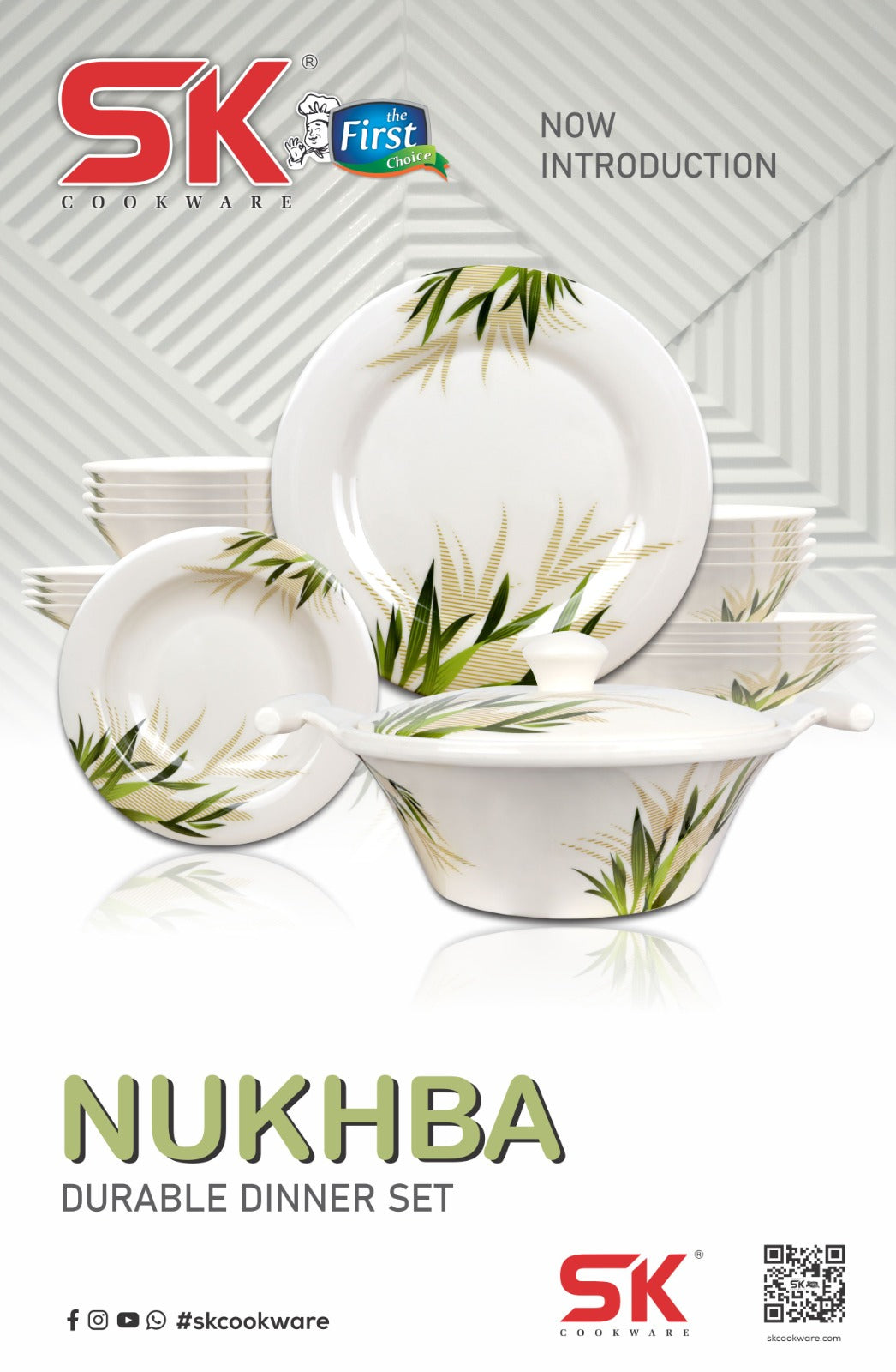 69 Pieces Melamine Double Glaze Dinnerware Set - Nukhba Series