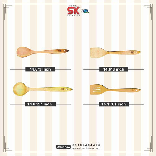 5 Piece Smart Wooden Cooking Utensils Set - Skcookware