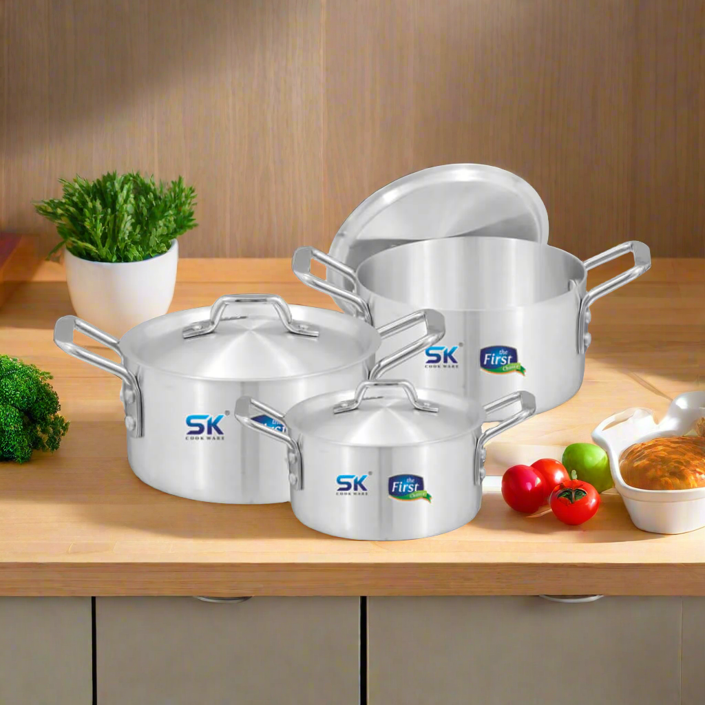 `6 Pieces Aluminum Glory Stock Pot Set 5/7