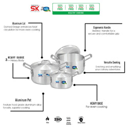 6 Pieces Aluminum Stock Pot Set 5/7 - skcookware