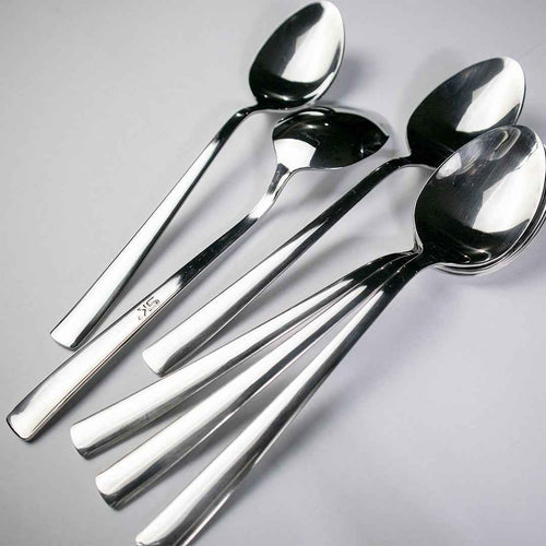 6 Pieces Stainless Steel Baby Spoons Set (Plain)