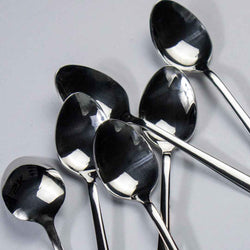 6 Pieces Stainless Steel Tea Spoons Set (Plain) - Skcookware