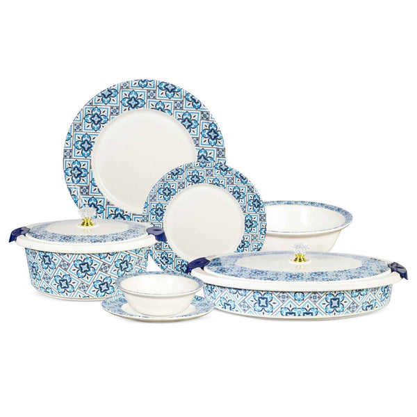 74 Pieces Double Glaze Melamine Glorious Dinnerware Set [8 Person Serving] - G-02