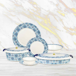 74 Pieces Double Glaze Melamine Glorious Dinnerware Set [8 Person Serving]